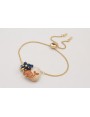 Pulsera regulable burruño azul oscuro con pivotes,