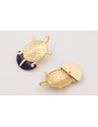 Pendientes perno tortuga con semicirculo esmaltado