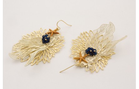 Pendientes gancho hippie,flor de loto,pez tropical