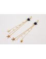 Pendientes de gancho con estrella coral azul oscur