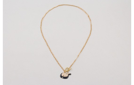 Collar cadena eslabones con cierre de T pequeño,ba