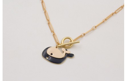 Collar cadena eslabones con cierre de T pequeño,ba