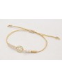 Pulsera nudo macrame dorado y nudo macrame beige c