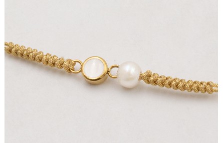 Pulsera nudo serpiente con entrepieza de ACERO bla