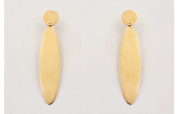 Pendientes ACERO perno redondo y ovalo dorado