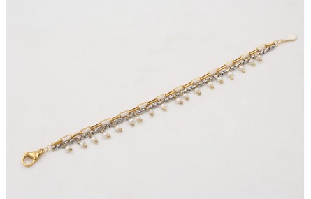 Pulsera ACERO cadena dorada rectangulos,cadena pla