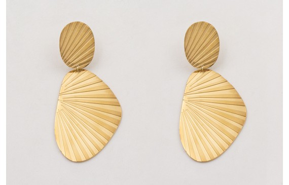 Pendientes ACERO perno estriado y ala de mariposa 