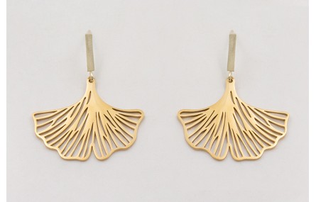 Pendientes ACERO de perno de liston con hoja de gi