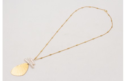 Collar cadena de tubitos de ACERO con ala de marip