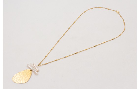 Collar cadena de tubitos de ACERO con ala de marip