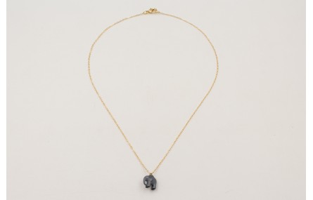 Solitario cadena eslabón pequeño dorado con colgan