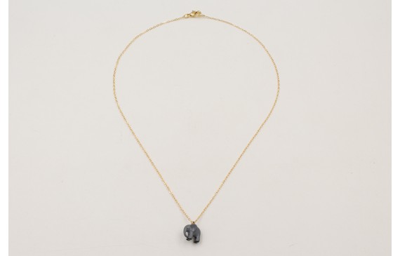 Solitario cadena eslabón pequeño dorado con colgan