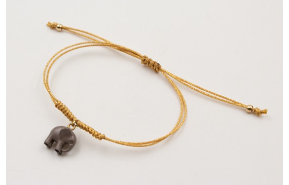 Pulsera hilo metálico dorado con nudo serpiente y 