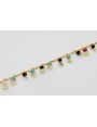Pulsera de cadena chapitas doradas y piedras multi