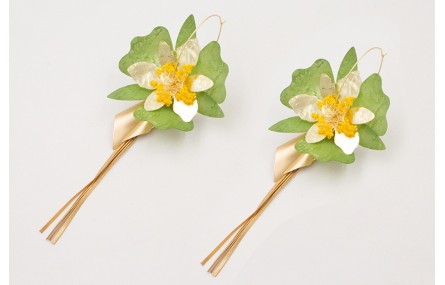 Pendientes aro grande dorado mate con lentejuelas 