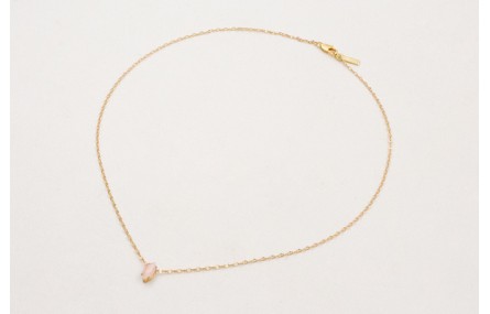 Solitario cadena micro ovalo dorado mate con colga