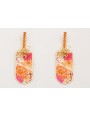 Pendientes cadena strass cristal naranja con colga