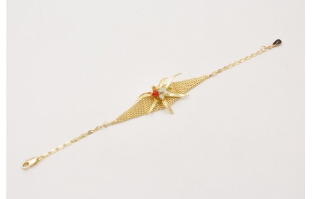 Pulsera cadena eslabones ovalados con centro pieza