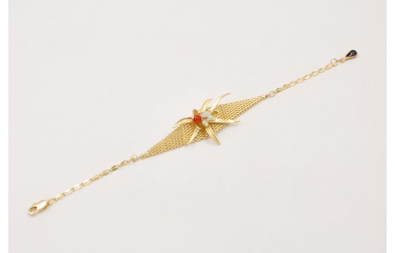 Pulsera cadena eslabones ovalados con centro pieza