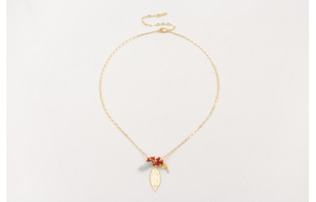 Collar cadena eslabón ovalado dorado mate centro b