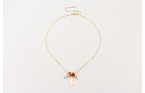 Collar cadena eslabón ovalado dorado mate centro b