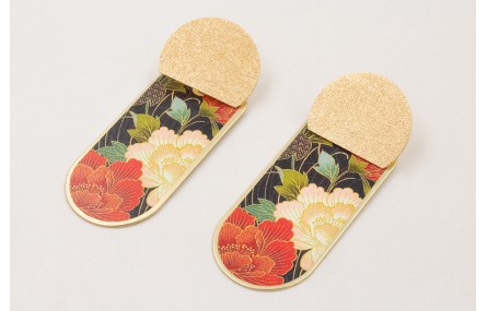 Pendientes perno semi disco satinado dorado mate c