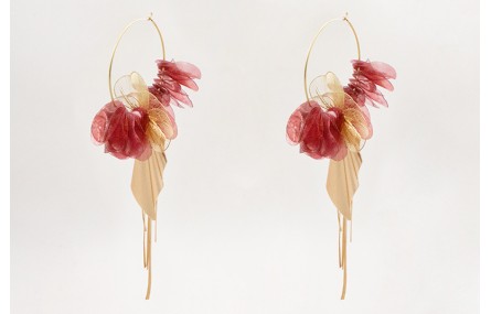 Pendientes aro grande con lentejuelas ovaladas col