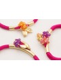 Pulsera seda natural rellena fucsia con tubo arque