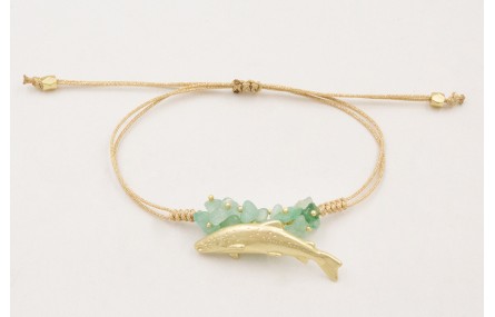 Pulsera hilo metalico dorado mate con nudo serpien