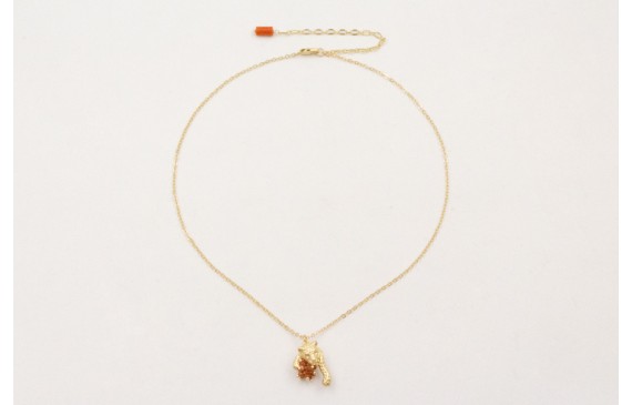 Collar cadena eslabón pequeño con colgante tigre y