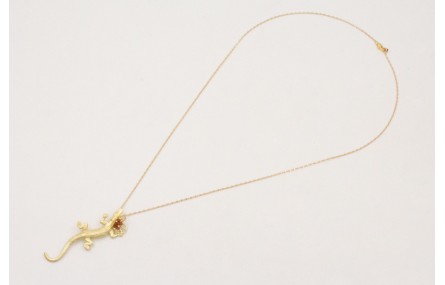 Colitrio cadena micro ovalo dorado mate con colgan