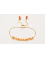 Pulsera cadena strass cristal naranja con cadena e
