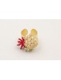 Anillo con estrella coral frambuesa, burruño bolit