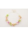 Collar hilo flexible con flores de 6 pétalos color
