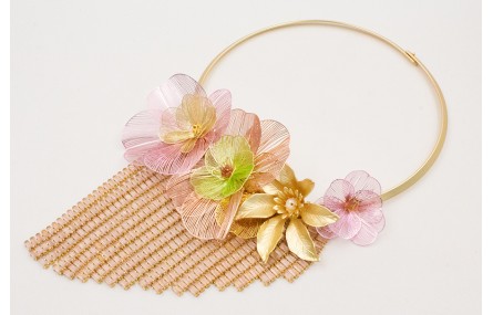 Collar lámina con fleco en disminución de cadena d