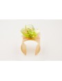 Brazalete con flores metalicas cobre y verde, flor