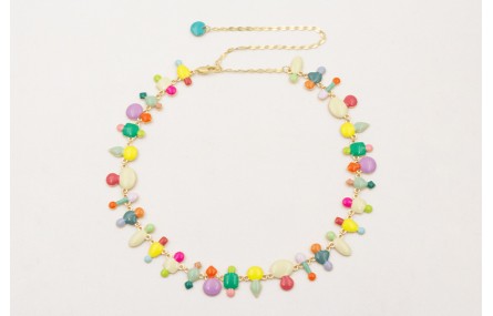 Collar esmaltitos de colores con cadena eslavón ov