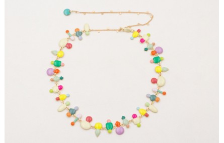 Collar esmaltitos de colores a 2 alturas con caden