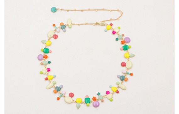 Collar esmaltitos de colores a 2 alturas con caden
