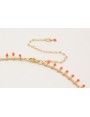 Collar cadena cerillas rojo coral con esmaltitos d