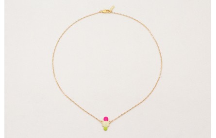 Solitario cadena micro ovalos dorado mate con esma