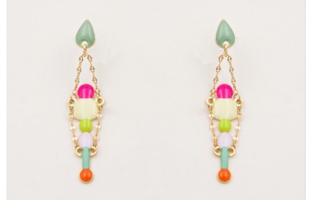 Pendientes perno gota esmaltado turquesa con esmal