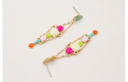 Pendientes perno gota esmaltado turquesa con esmal