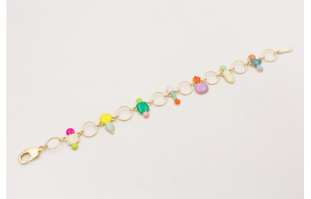 Pulsera con esmaltitos de colores con arandelas gr