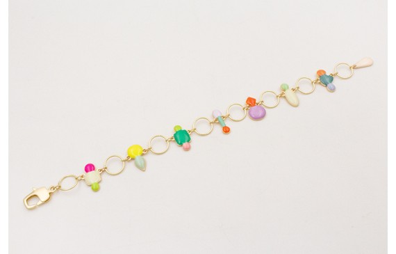 Pulsera con esmaltitos de colores con arandelas gr