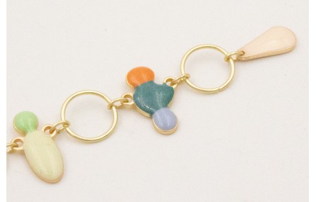 Pulsera con esmaltitos de colores con arandelas gr