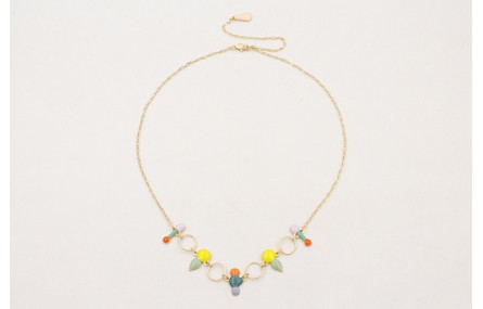 Collar cadena eslabón ovalado con esmaltitos de co