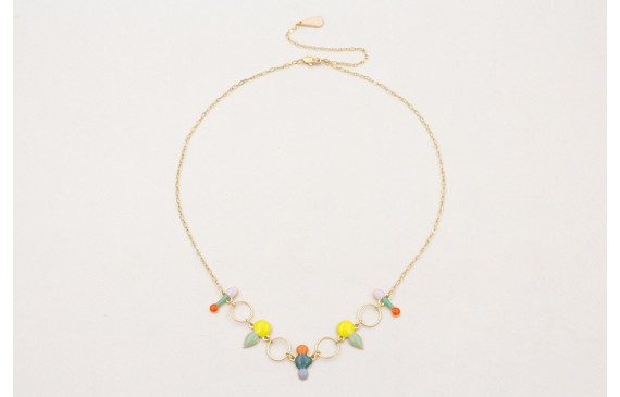 Collar cadena eslabón ovalado con esmaltitos de co