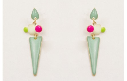 Pendientes perno gota esmaltada turquesa con esmal