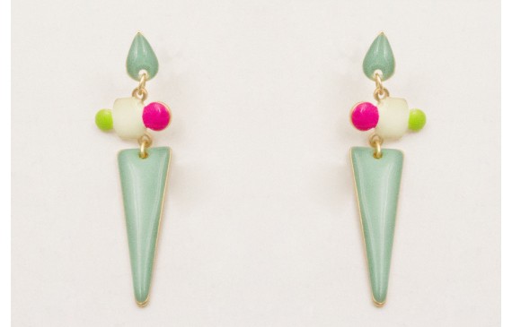 Pendientes perno gota esmaltada turquesa con esmal